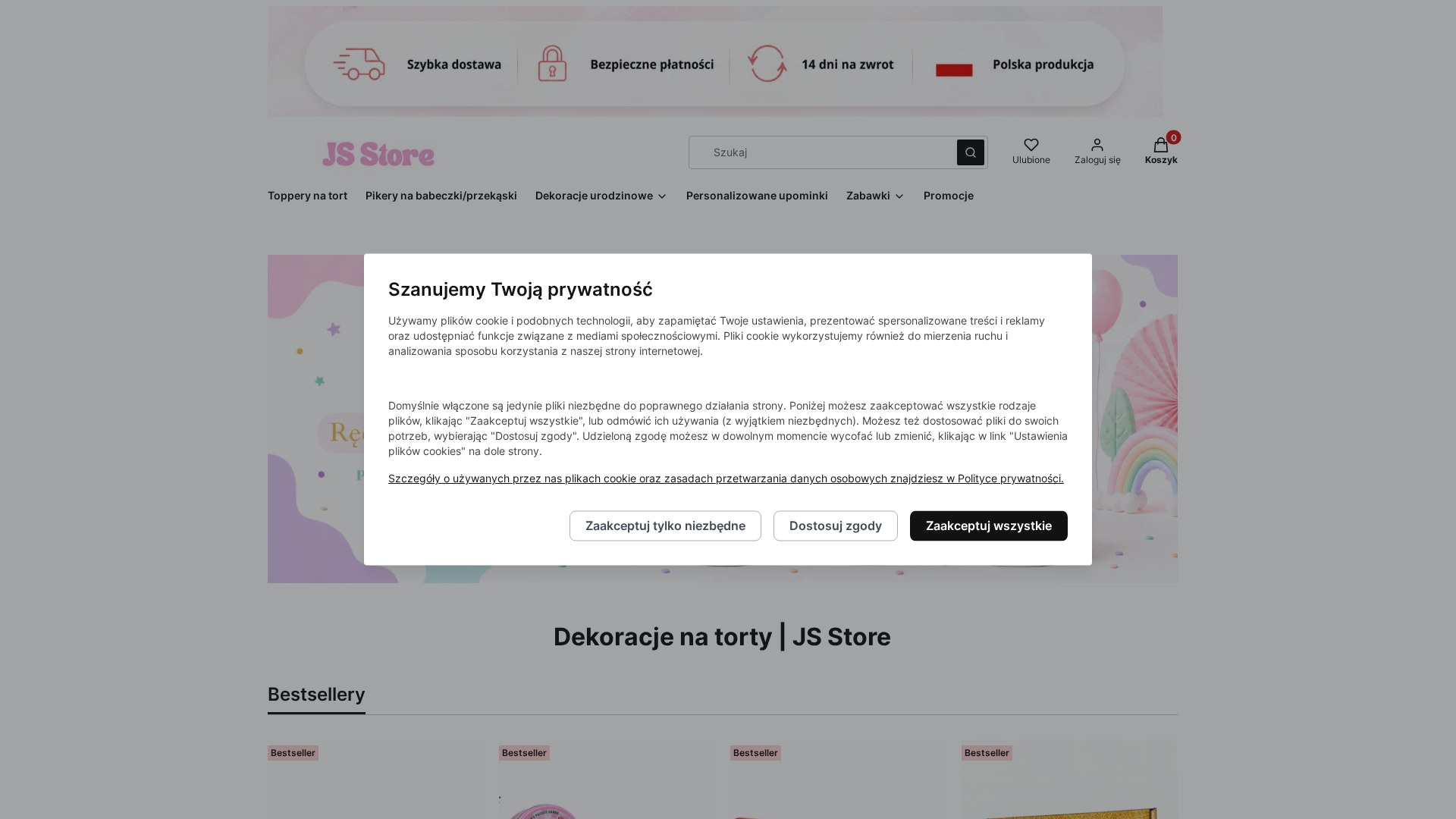 JS Store - Ozdoby na tort cover